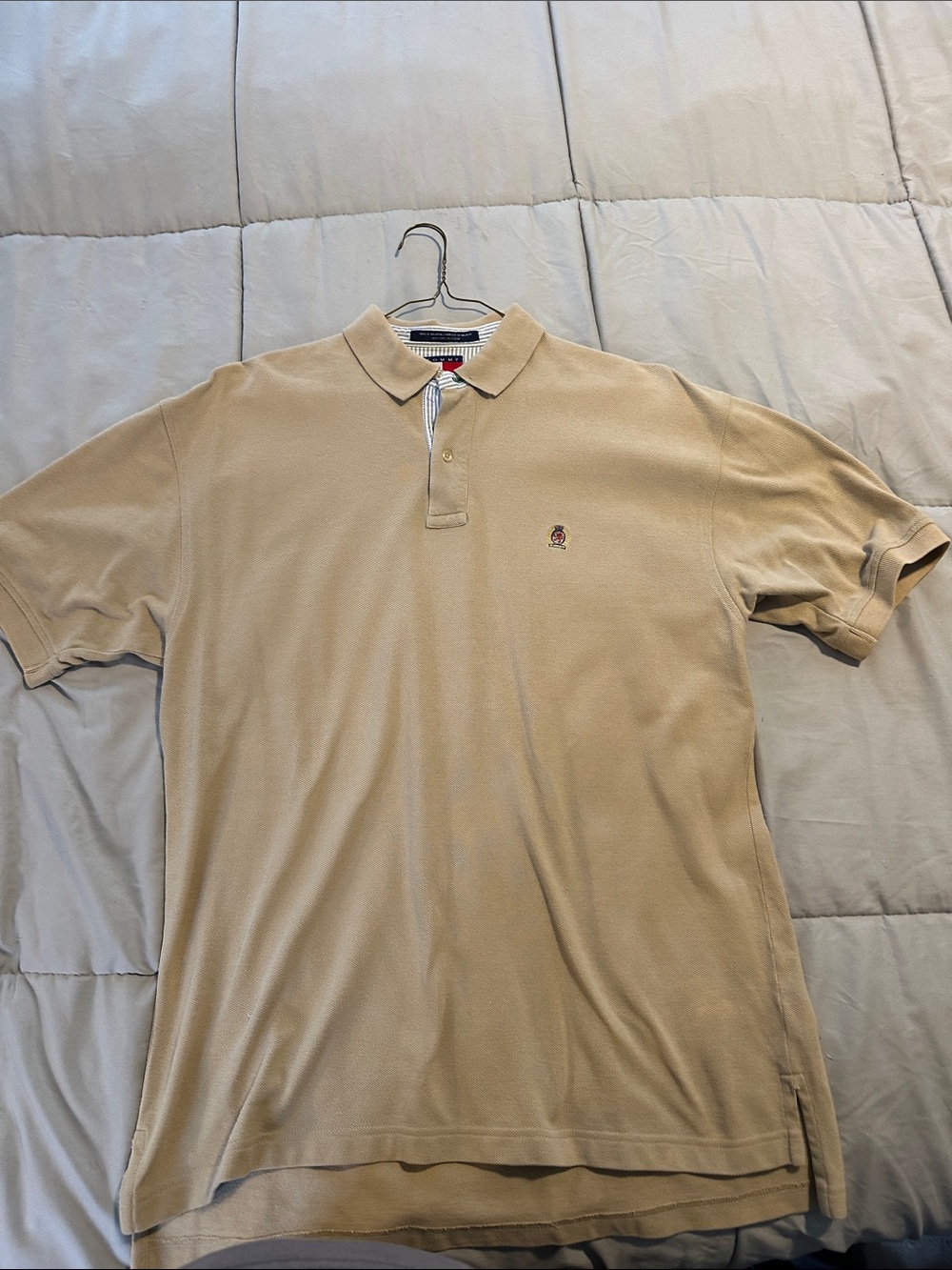 Tommy Hilfiger Men's Tan Polo with Small Chest Logo